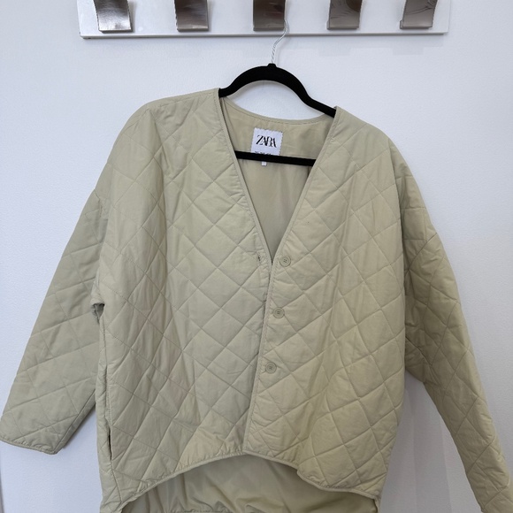 Quilted Sage Green Zara Jacket Women's Small - Picture 1 of 5